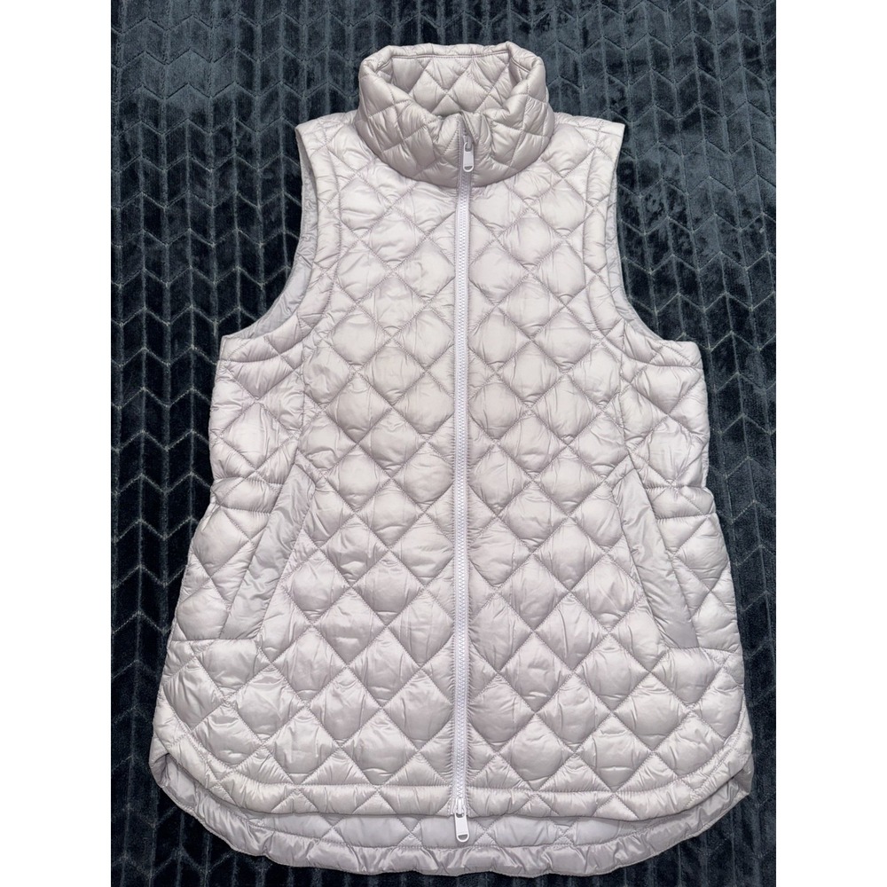 Athleta Women Light Pink Puffer Whisper Featherless Puffy Quilted Size Medium